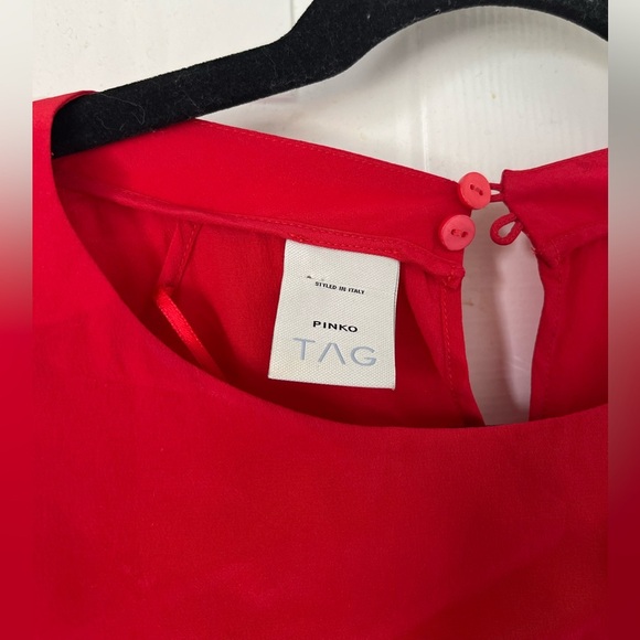 Pinko Red Silk Blouse with Flutter sleeves - Picture 2 of 13